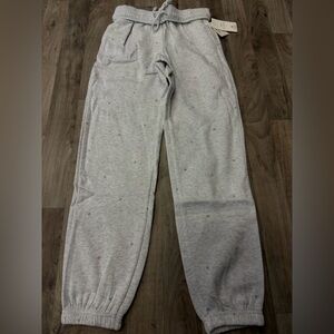 NWT Hippie Rose Star Print Jogger Sweatpants Gray Lounge Pants Size Small